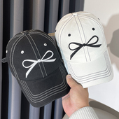 韩国ins刺绣蝴蝶结甜美棒球帽子女春夏季 防晒遮阳帽显脸小鸭舌帽