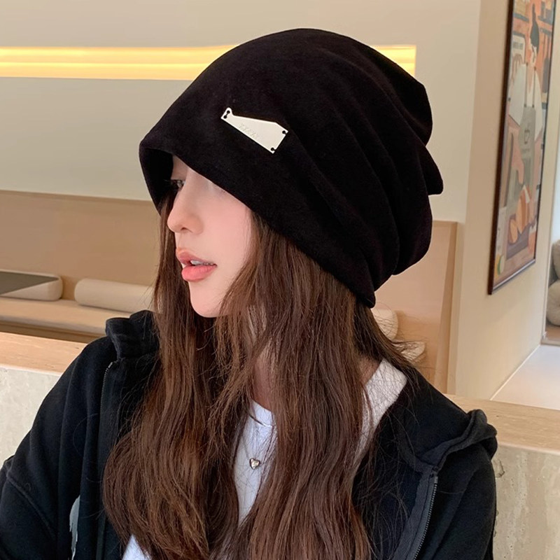 美式宽松加大头围堆堆帽子女春秋慵懒风包头帽月子帽显脸小时尚潮