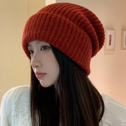 韩版宽松护耳保暖针织帽子女2026新款秋冬季慵懒高级感百搭毛线帽