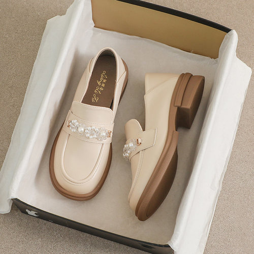 配裙子法式乐福鞋女夏平底英伦风