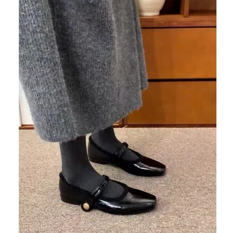 加绒保暖毛毛棉鞋平底晚晚单鞋女