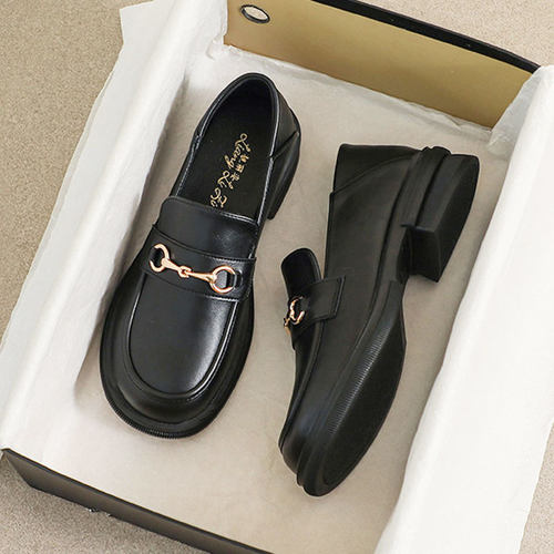 真皮法式乐福鞋女软底单鞋英伦风