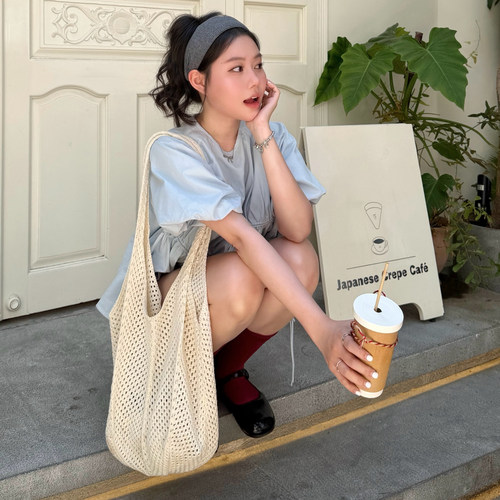 韩系ins夏天大容量编织包女2026简约出游度假托特包单肩腋下女包