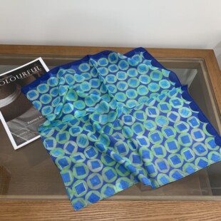 韩国原单马蒂斯真丝棉丝巾小方巾女百搭绑腰花屁帘披肩围巾披肩