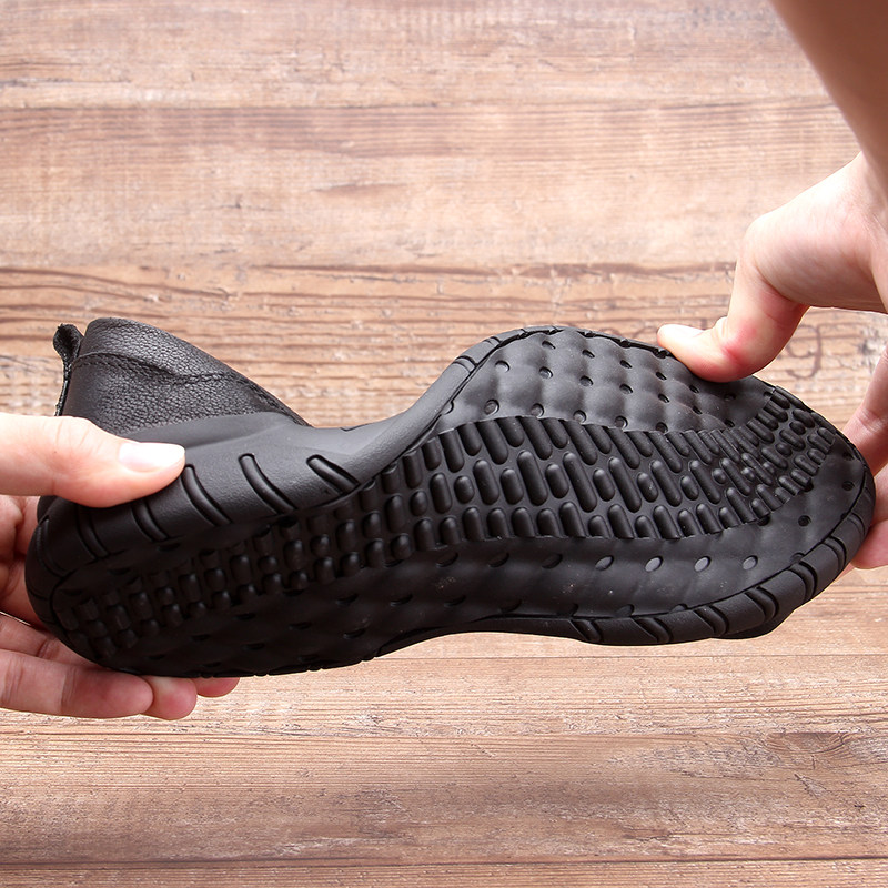 가을 대외 무역 게으른 신발 남성  가죽 부드러운 단독 남성 슬립 온 신발 캐주얼 가죽 신발 남성 첫 번째 레이어 소 가죽 남성 신발