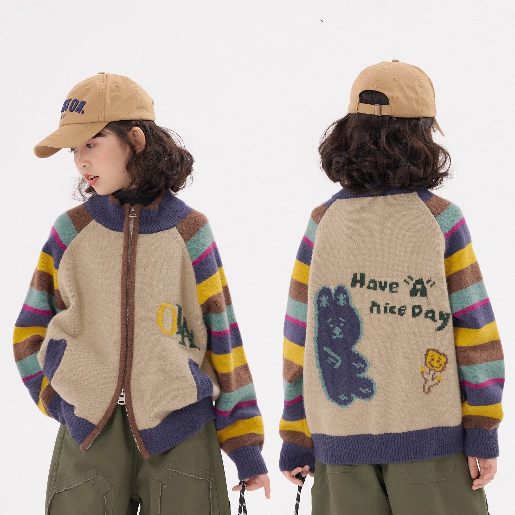 女童毛衣外套秋冬款2025新款洋气儿童针织开衫中大童女孩毛线外套