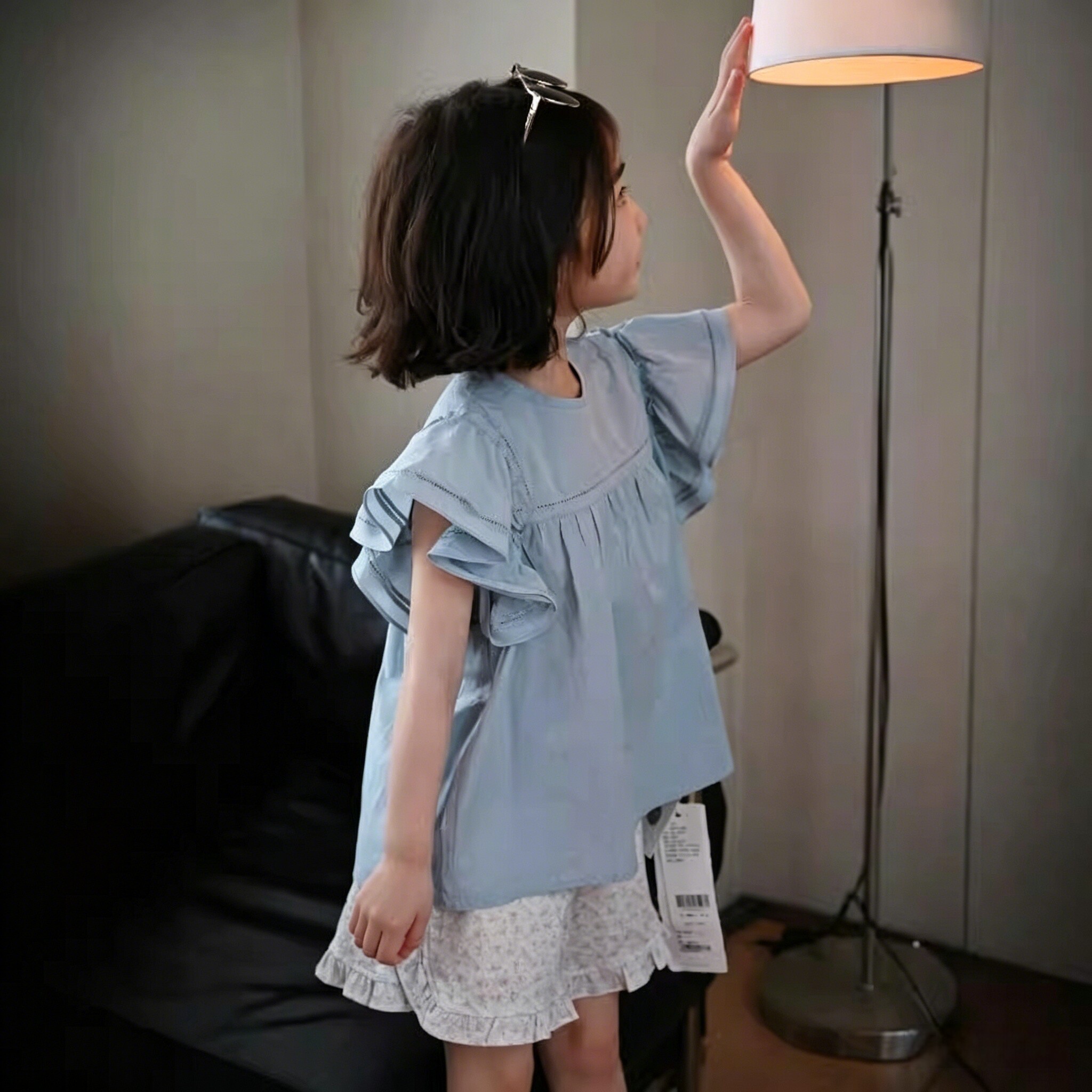 女童韩版洋气童装时尚2026夏装女孩小飞袖上衣名媛风娃娃衫衬衫