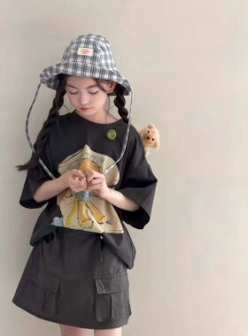 女童夏装短袖印花T恤2026新款