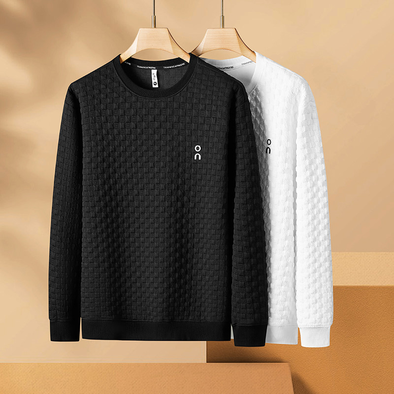 简约百搭圆领长袖衫男加肥加大码肥佬春装宽松运动休闲300斤卫衣