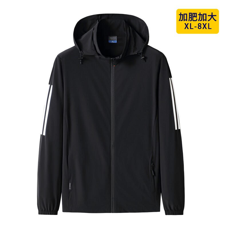 速干大码防晒服男夏季宽松胖子加肥加大超薄夹克弹力冰丝高端外套