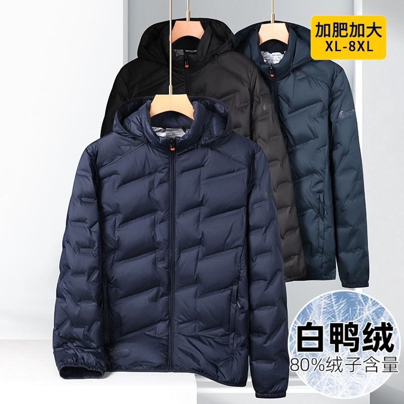 连帽胖子加肥加大码羽绒服
