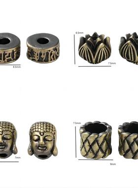 铜制圆孔莲花状佛状配件复古花纹通孔珠磁铁扣隔珠定位饰品