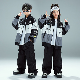 街舞儿童秋冬poppin潮演出服男童bboy夹克外套装hiphop童装架子鼓