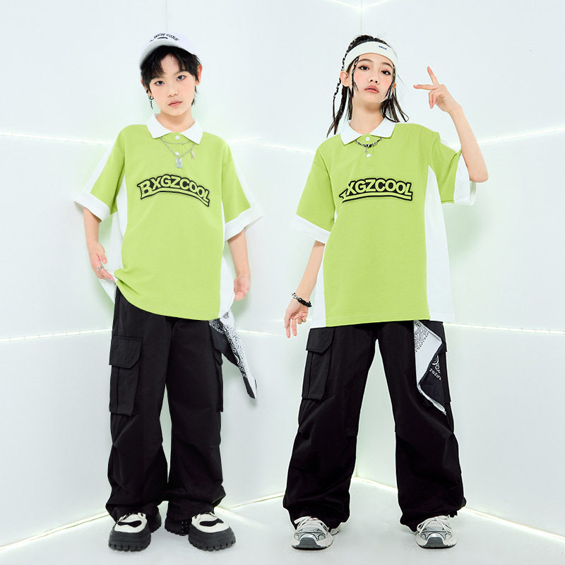 儿童街舞演出服短袖T恤衫轮滑