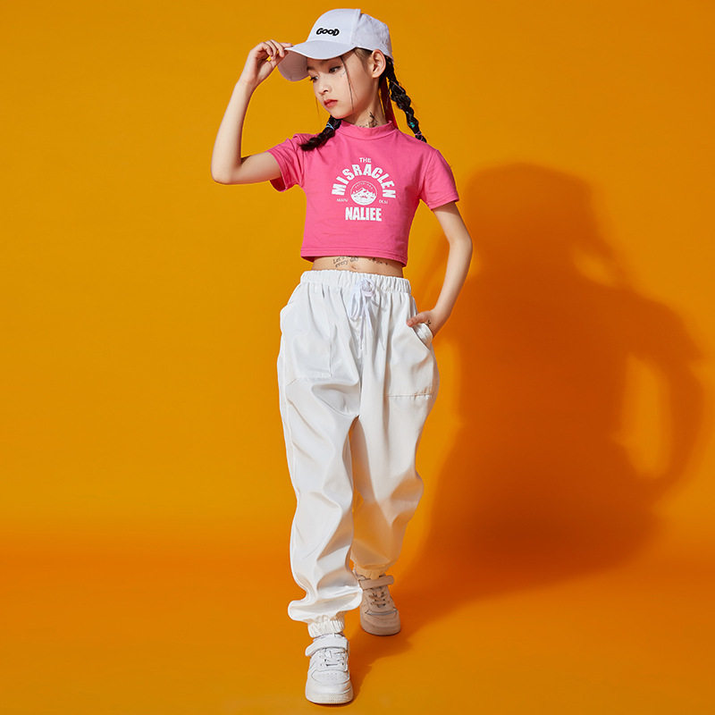 儿童爵士舞套装女童练功服夏季短袖少儿定制街舞服女生jazz舞蹈服