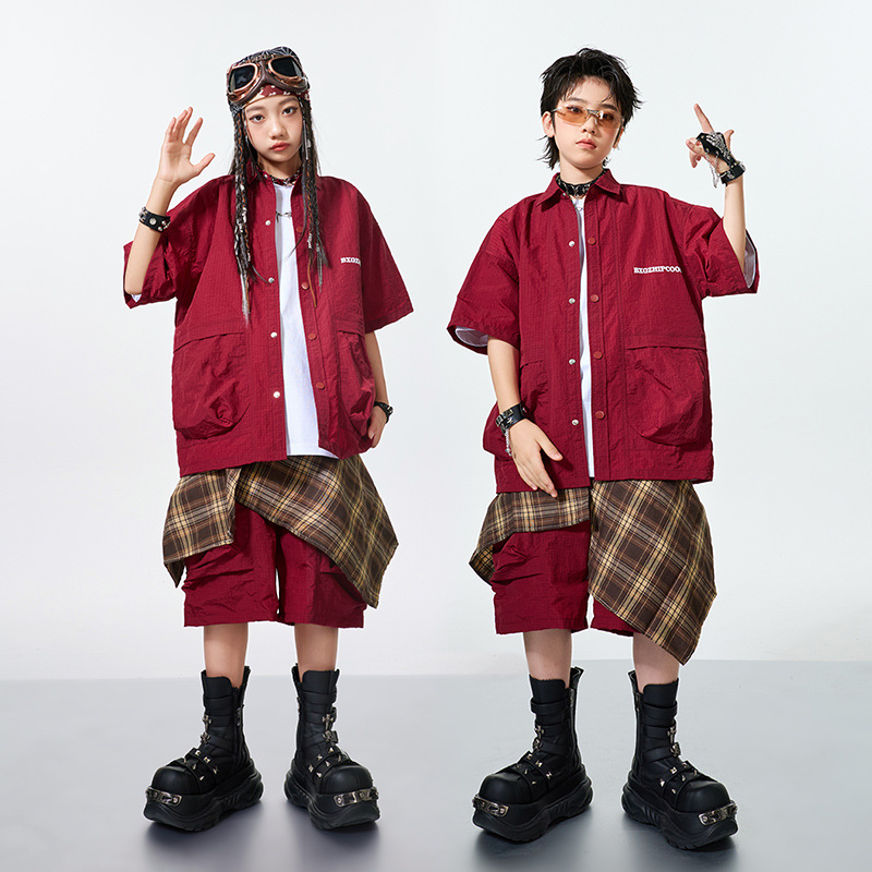 儿童街舞潮服演出服男童套装hiphop童装少儿嘻哈爵士舞架子鼓