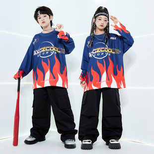 街舞儿童演出服速干长袖T恤满身全身印定制印字logo架子鼓hiphop