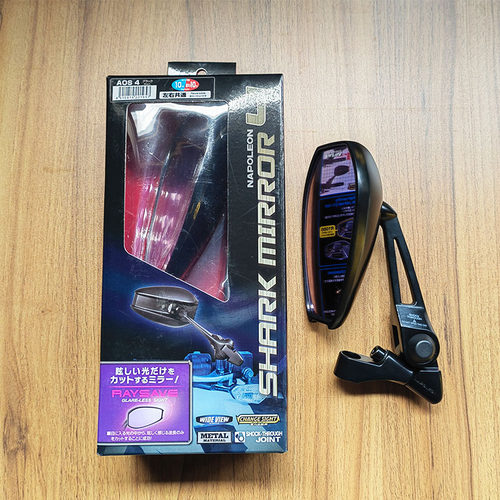 正品日本TANAX摩托车后视镜AOS4反光改装防炫目大视野广角凸面镜