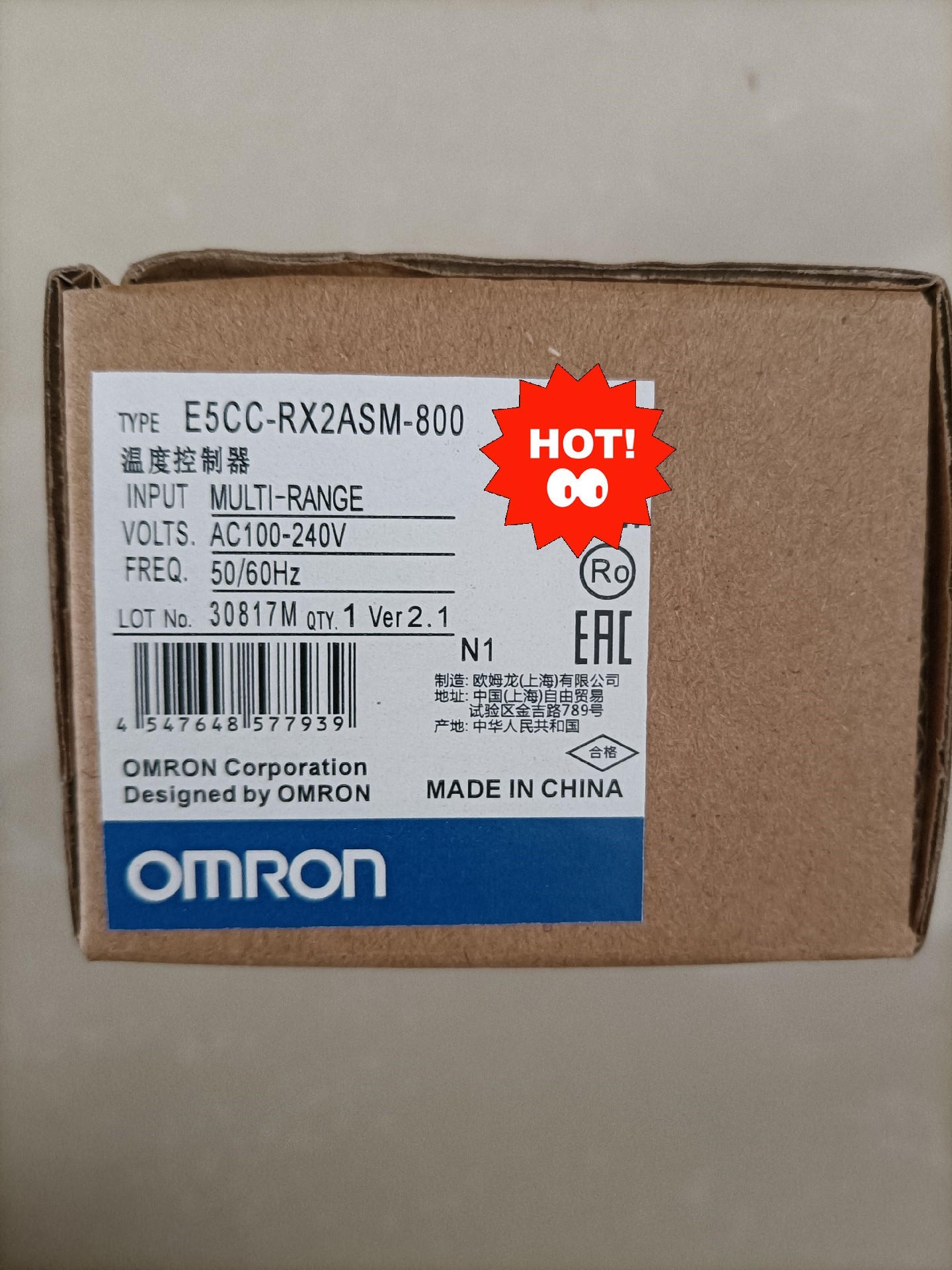 欧姆龙温控仪，E5CC-RX2ASM-800，全新，有需要的