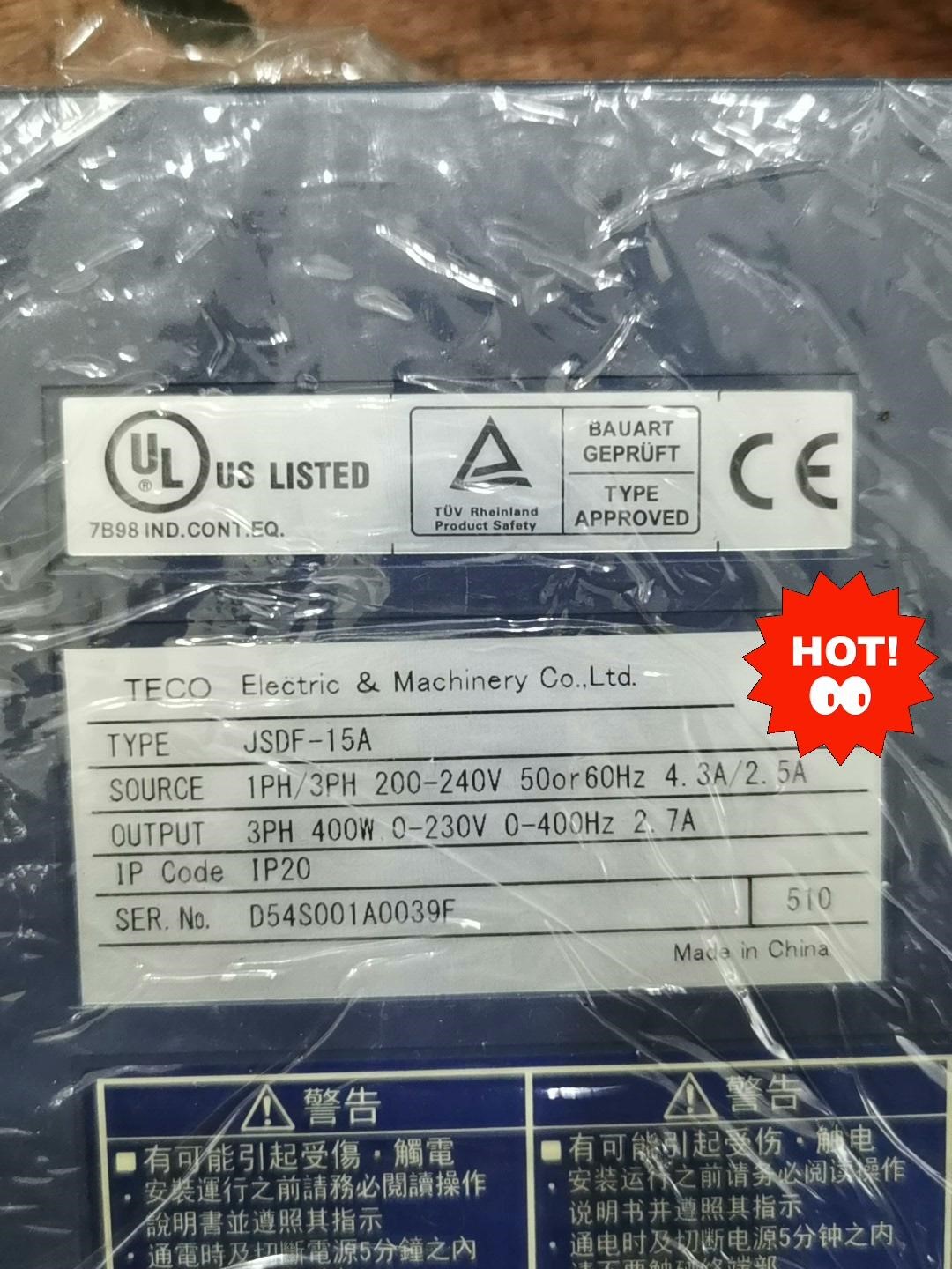 东元伺服JSDF-15A+ISMA-SC04A7K，400W