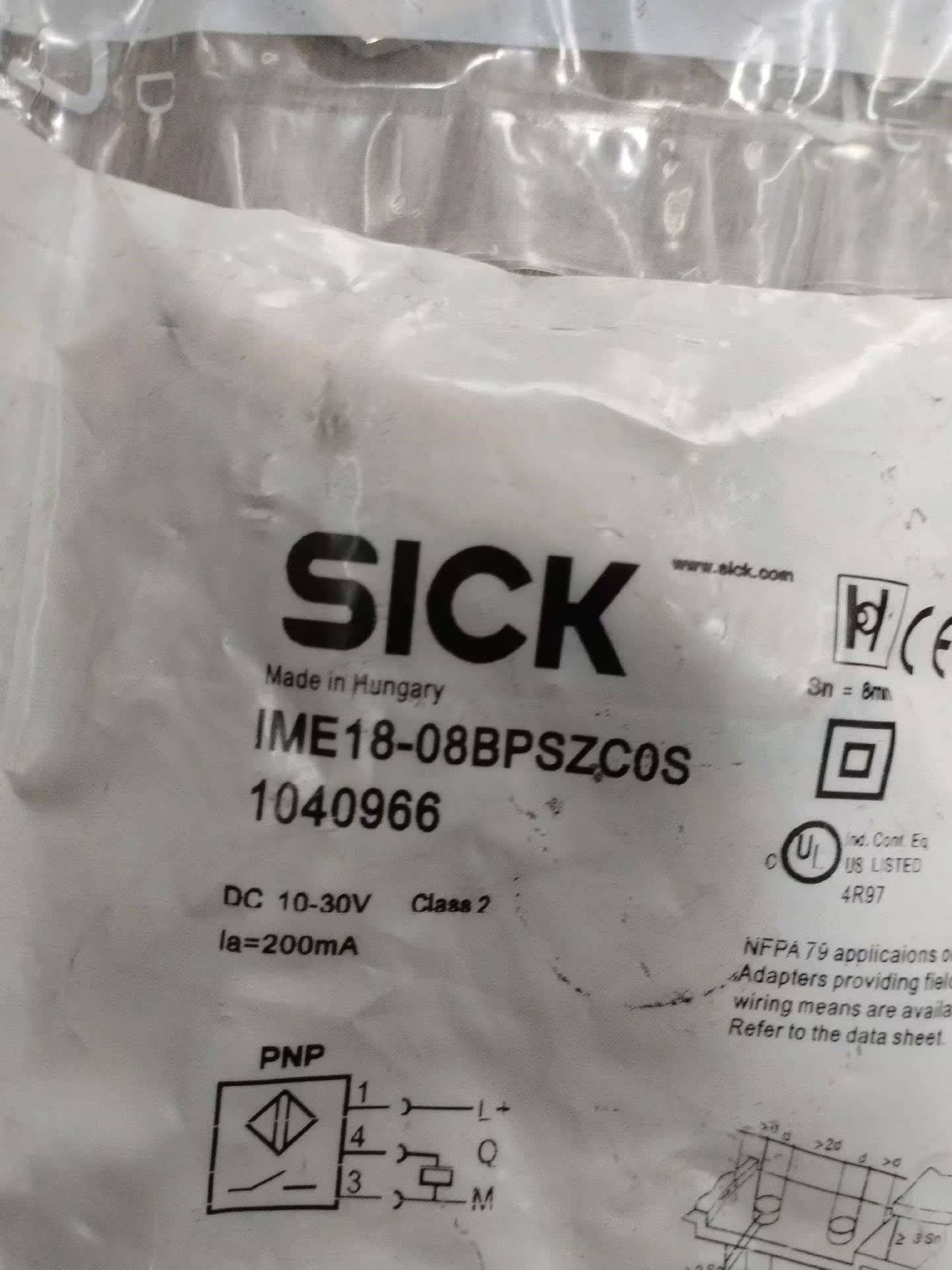 打包出 SICK IME18-08BPSZC0S 接近开关