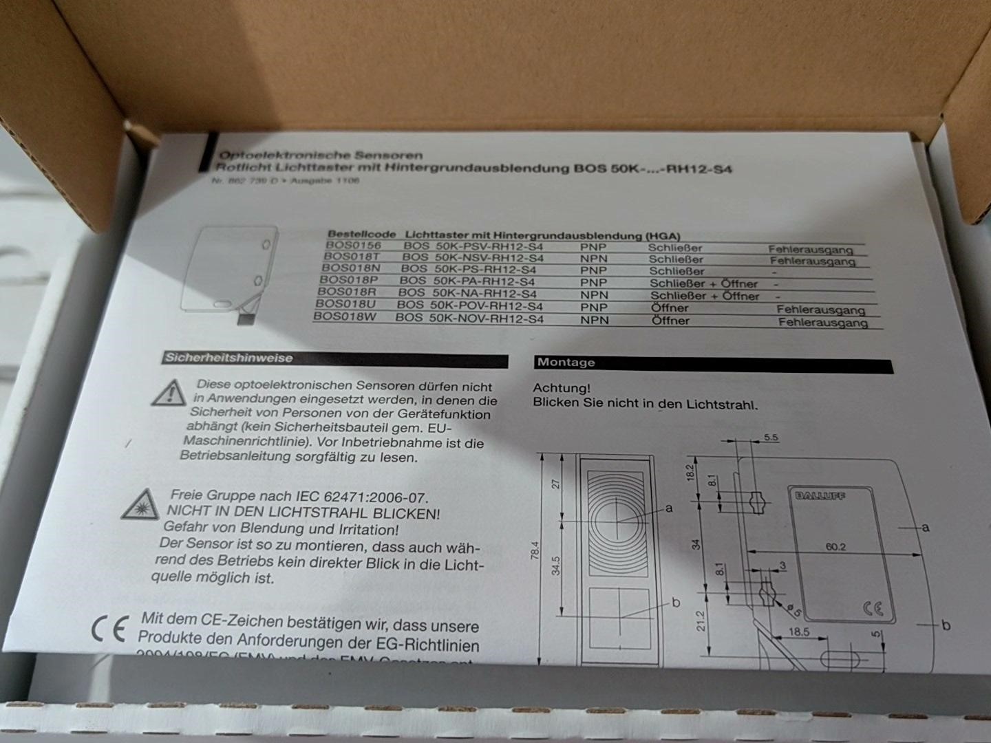 BALLUFF巴鲁夫 BOS018P BOS 50K-PA-