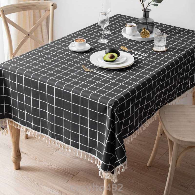 长方形防烫棉麻风防油桌布免洗垫仿高级布艺防水感书桌ins茶几