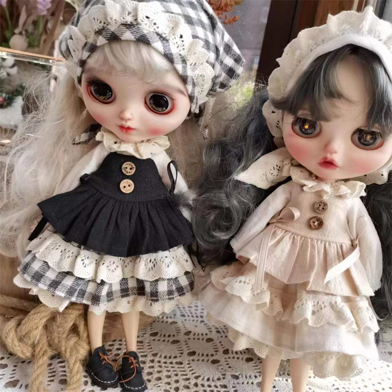 blythe小布娃娃衣服ob22ob24裙子娃衣azone复古森系田园风套装
