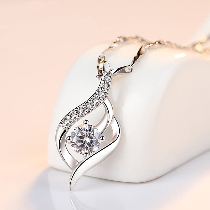 纯银项链女999纯银足银正品简约风锁骨链设计感首饰送女友送闺蜜