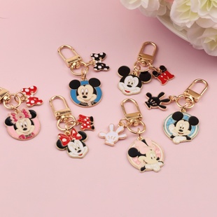 ins卡通动漫米老鼠米妮合金门扣钥匙扣配件u盘挂饰车挂件