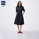 GU极优 女装轻薄牛仔衬衫连衣裙短袖水洗2026年夏季新品 360235