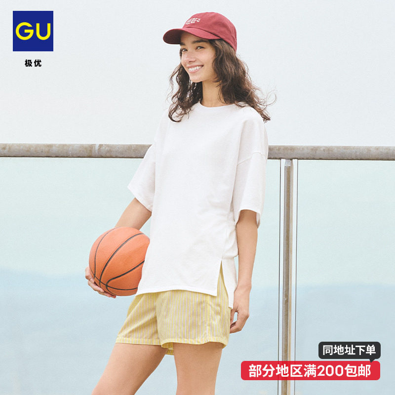 GU极优 女装花式袖T恤圆领宽松休闲百搭上衣 2026年夏新 359596