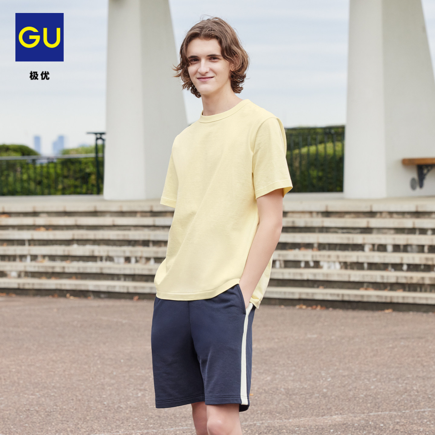 GU极优 男装彩色棉质圆领T恤百搭休闲短袖2026年夏季新品 358959