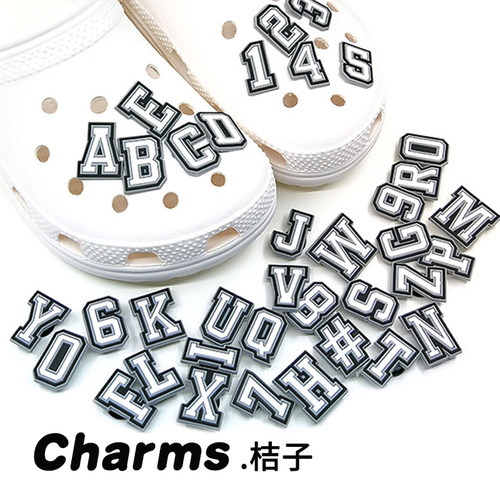 洞洞鞋花适配Crocs卡骆驰智必星洞洞鞋花趣味配件字母系列