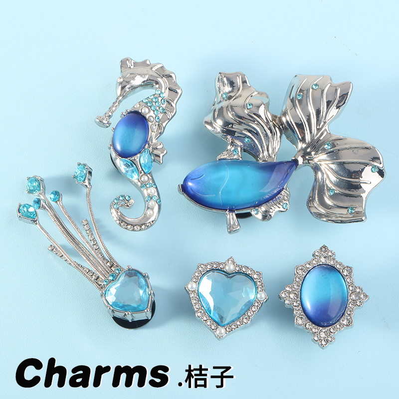 洞洞鞋配饰适配Crocs鞋花装饰品智必星鞋扣配件DIY月光石海洋系列
