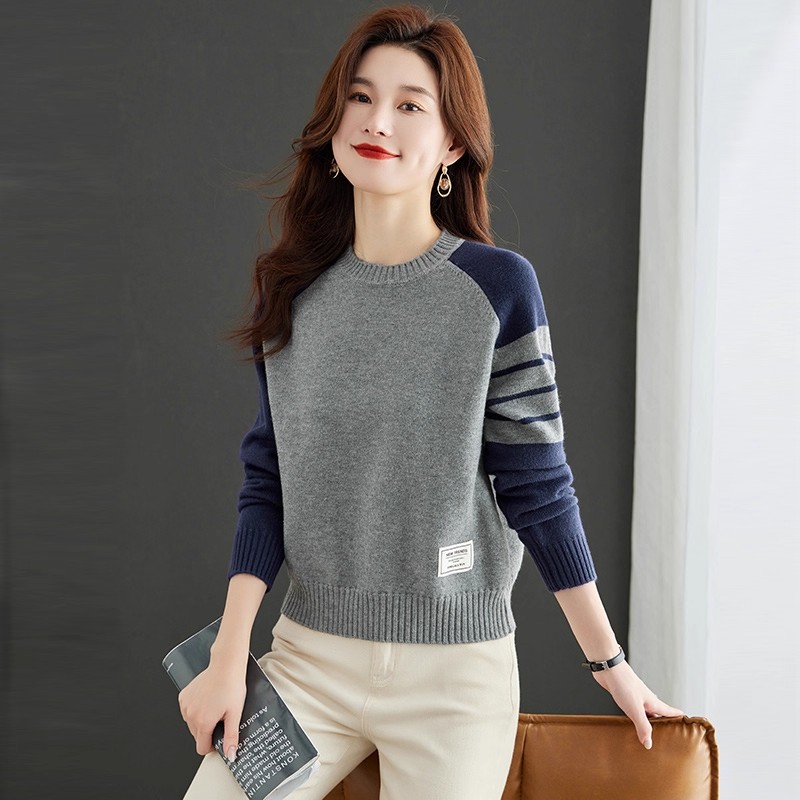 小个子短款毛衣女士内搭针织打底衫春秋装2025年新款爆款红色上衣