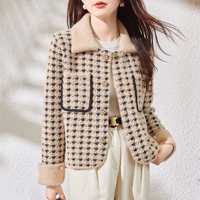 毛呢短外套女士秋冬加厚保暖外套