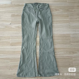 265号新款 百搭微喇休闲裤 中腰喇叭裤 显瘦牛仔裤 瑕疵 女修身 O家