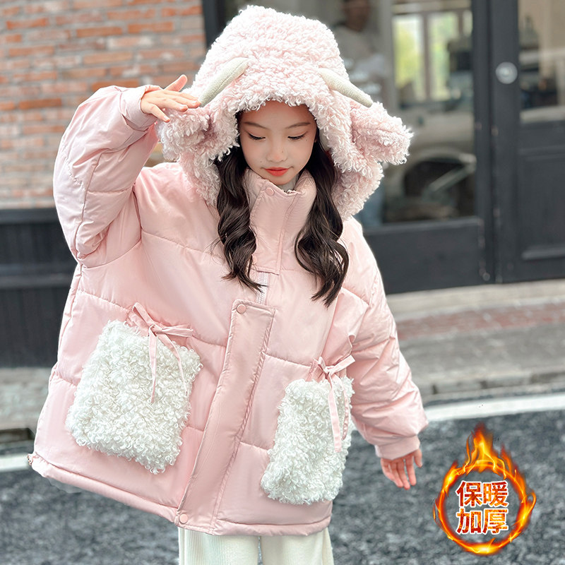 女童棉服冬装2025新款韩版洋气儿童超好看棉衣女大童加厚保暖外套