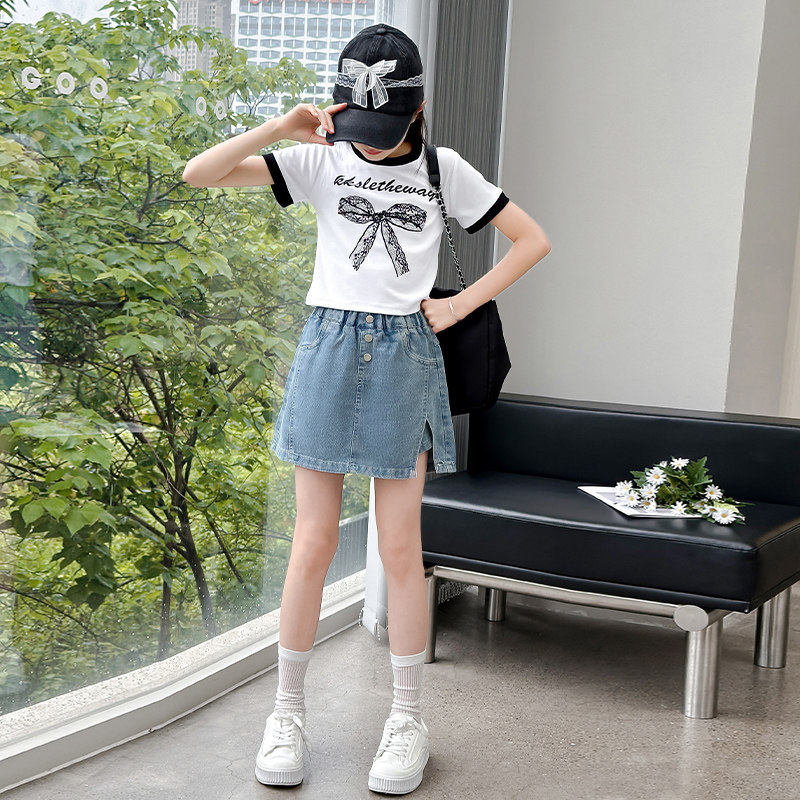 女童时髦短裤裙两件套夏季