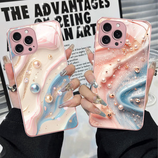 A55苹果17贝壳SamsungS25+三星S26ultra手机壳23加S24fe珍珠22u玻璃54case适用16plus女21高级感15高颜值56钻