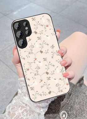 SamsungS23fe苹果16plus三星a55手机壳34适用小碎花s22+玻璃s24ULTRA全包a53花朵a52男iPhone15女a54男case14