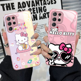 A56苹果17新年SamsungS26 三星S25ultra手机壳23加S24fe凯蒂猫22uKitty54玻璃case55适用16plus女new21year15