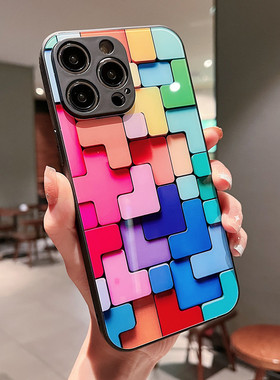 SamsungS25ultra三星S24fe手机壳A55俄罗斯S23u女s22+方块14彩色a53全包54玻璃case52适用34苹果16男15plus外