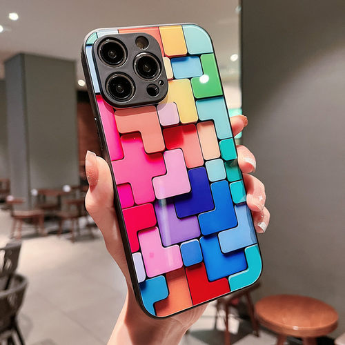 SamsungS25ultra三星S24fe手机壳A55俄罗斯S23u女s22+方块14彩色a53全包54玻璃case52适用34苹果16男15plus外