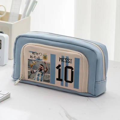 足球涤纶梅西笔袋新款