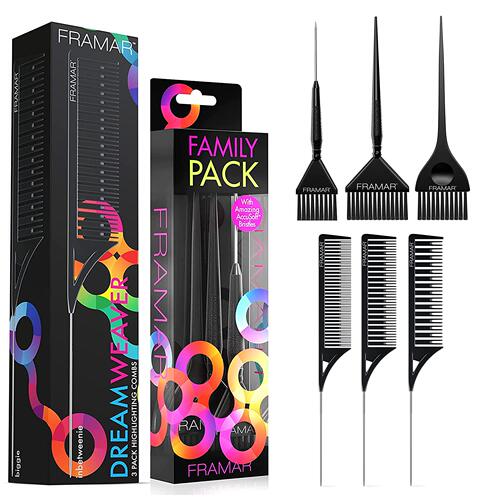 FRAMAR Dreamweaver Highlight Comb Set Family Hair Color Brus