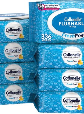 Cottonelle Freshfeel Flushable Wet Wipes, Adult Wet Wipes