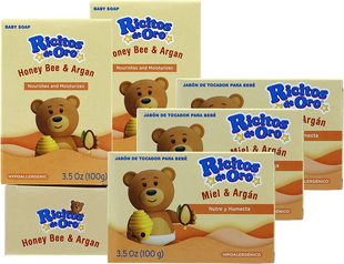Honey Bee Bar Ricitos Hypoallergenic Oro Soap 6块