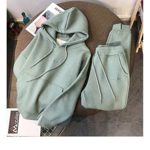 Hooded suit street wear autumn and winter连帽套装街头装秋冬